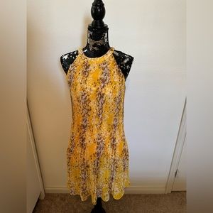 Yellow Razorback Floral Printer Dress